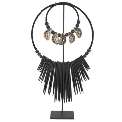K34 zwarte tijger octo schelpen ketting ornament l