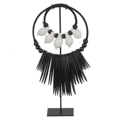 K35 Zwart -wit octo schelpen ketting op standaard s