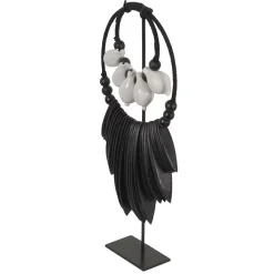 K35 Zwart -wit octo schelpen ketting op standaard s