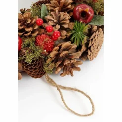Landon Kerstkrans met Dennenappels – H9 x Ø45 cm – Bruin
