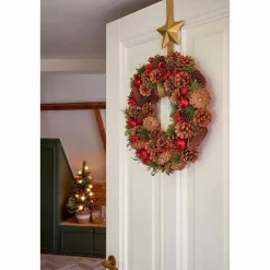 Landon Kerstkrans met Dennenappels – H9 x Ø45 cm – Bruin