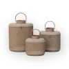 Lantaarn windlicht beige met gouden binnenkant 3 afmetingen