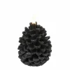 LED dennenappel kaars Countryfield zwart M