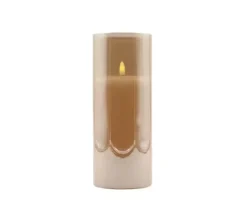 Led kaars in glas mood light gold 10x25cm