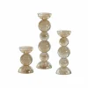 Light & Living | glazen kandelaar set van 3 amber luster