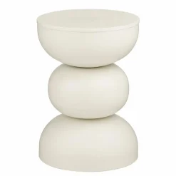 Luna Bijzettafel – H46 x Ø32 cm – IJzer – Off-white