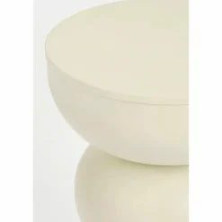 Luna Bijzettafel – H46 x Ø32 cm – IJzer – Off-white