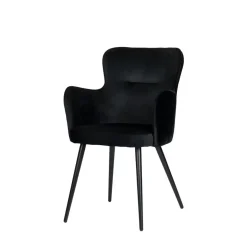 Luxe eetkamerstoelen Vleugelstoel zwart (Set van 2)