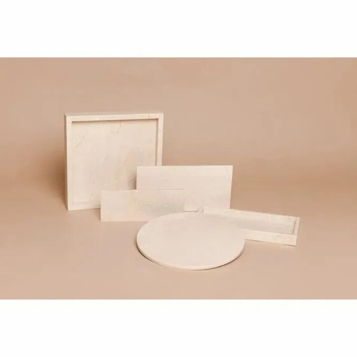 Marmer dienblad rechthoek M beige 15x30cm