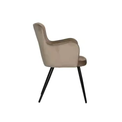 Oorfauteuil luxe eetkamerstoelen zandwit (Set van 2)