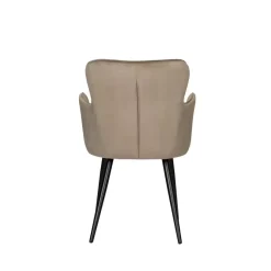 Oorfauteuil luxe eetkamerstoelen zandwit (Set van 2)