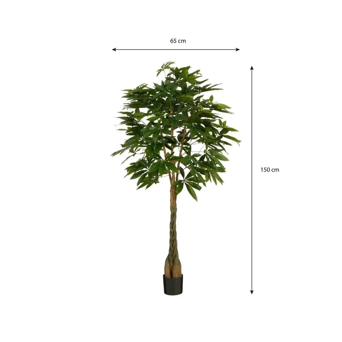 Pachira Kunstplant – H150 x Ø65 cm – Groen