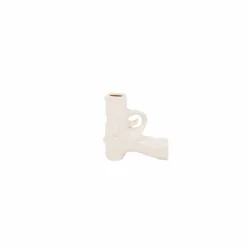 Pistool vaas beige wit S 12x5x12cm