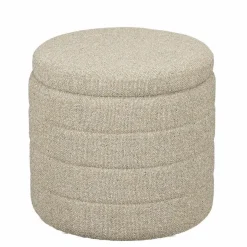 Poef met Opbergruimte – H41 x Ø42 cm – Beige