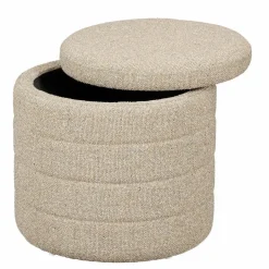 Poef met Opbergruimte – H41 x Ø42 cm – Beige