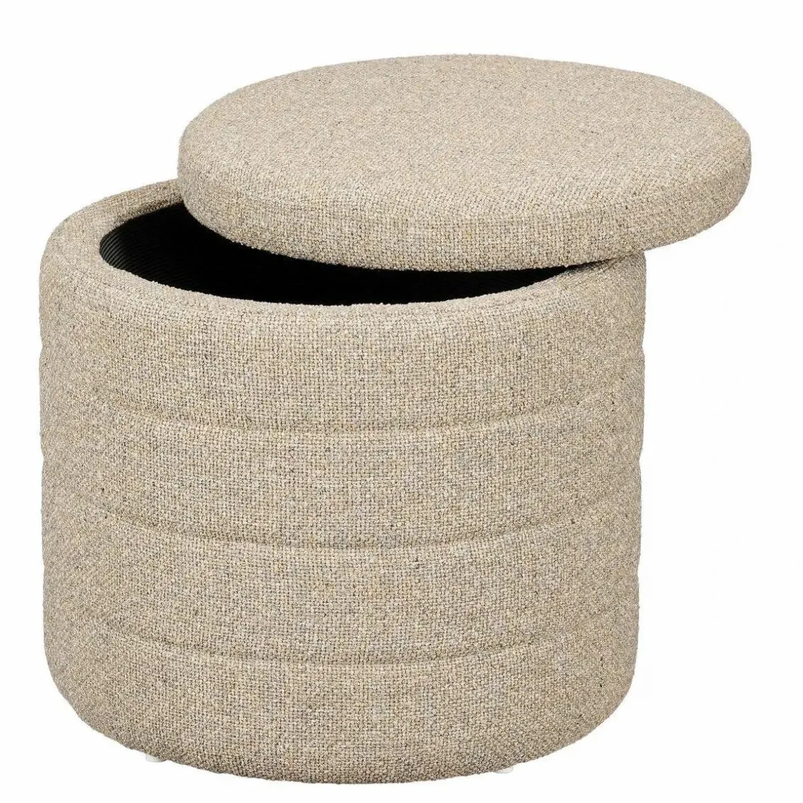 Poef met Opbergruimte – H41 x Ø42 cm – Beige