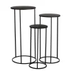 Quinty Bijzettafel – Set van 3 – H70 x Ø32 cm – Metaal – Zwart
