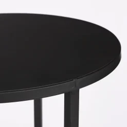 Quinty Bijzettafel – Set van 3 – H70 x Ø32 cm – Metaal – Zwart
