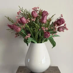 Real Touch Kunst Tulpen Boeket Aubergine – 20 Tulpen