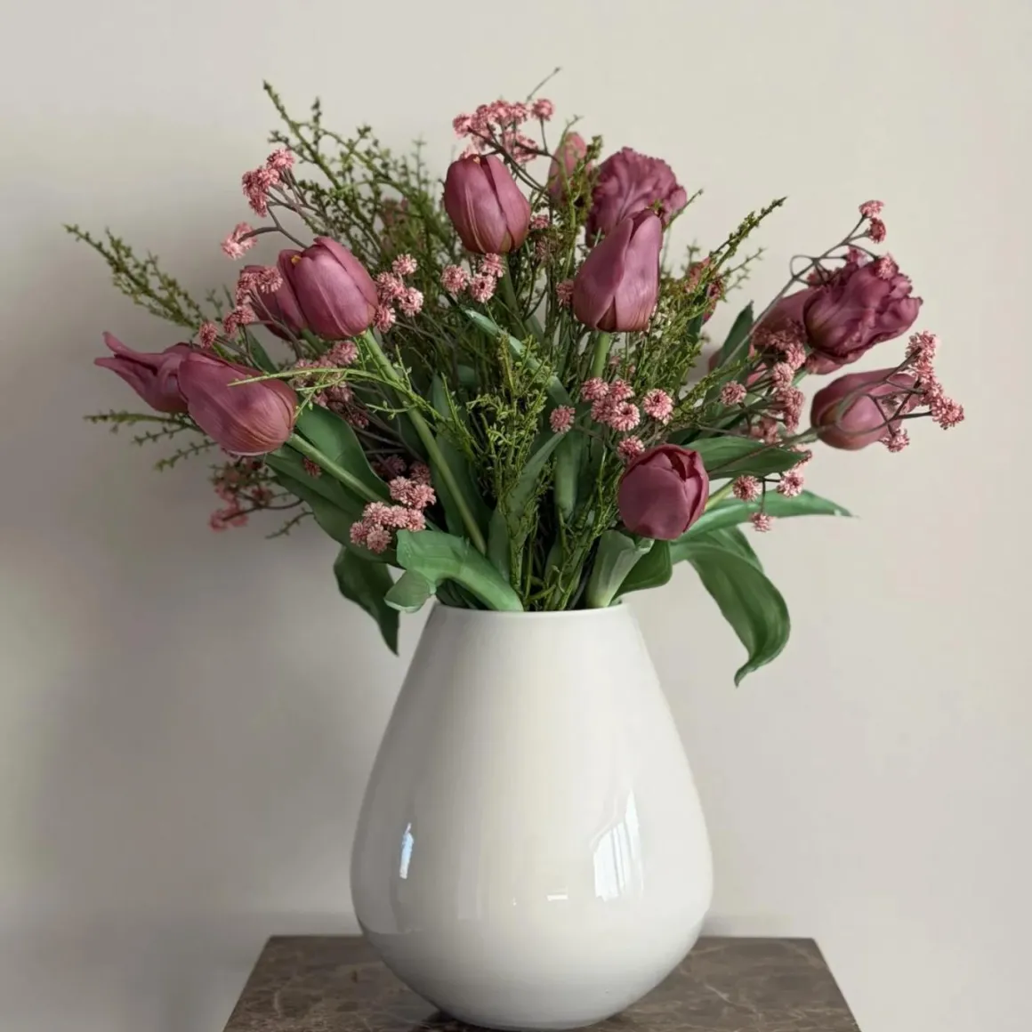 Real Touch Kunst Tulpen Boeket Aubergine – 20 Tulpen
