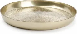 Salt & Pepper home decoratie schaal dienblad rond goud 35 x 4 cm