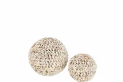 Schelpen bol decoratie naturel beige M Ø12cm
