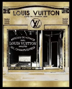 Schilderij poster met zwarte lijst luxe winkel lv 40x50cm