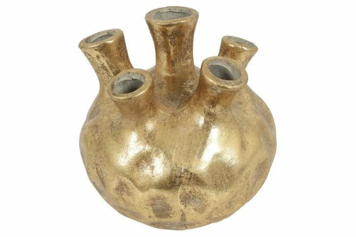 toeter vaas (tulpenvaas) goud L21xB21xH21cm