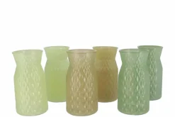 Vaas glas diamond groen tinten 12x20cm