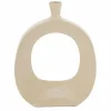 Vaas met gat rond taupe beige aluminium 31x5x40cm