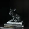 Vakkenkast decoratie set Luxury met zwart buldog beeld