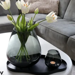 Vase the world – Organisch dienblad Bauru black – Zwart