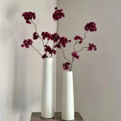 Vensterbank decoratie set japandi beige + bloesemtakken aubergine