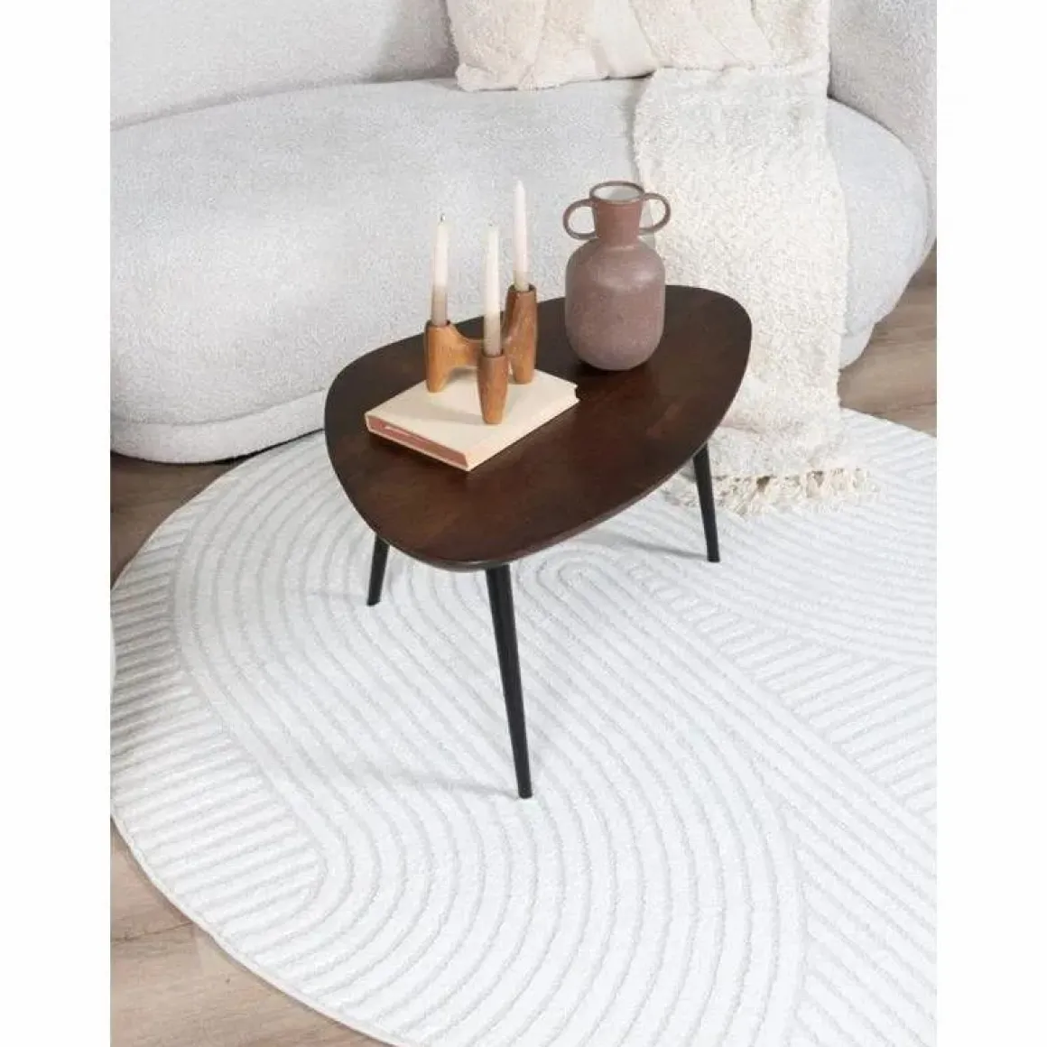 Vloerkleed Ella Cream Rond ø200 cm