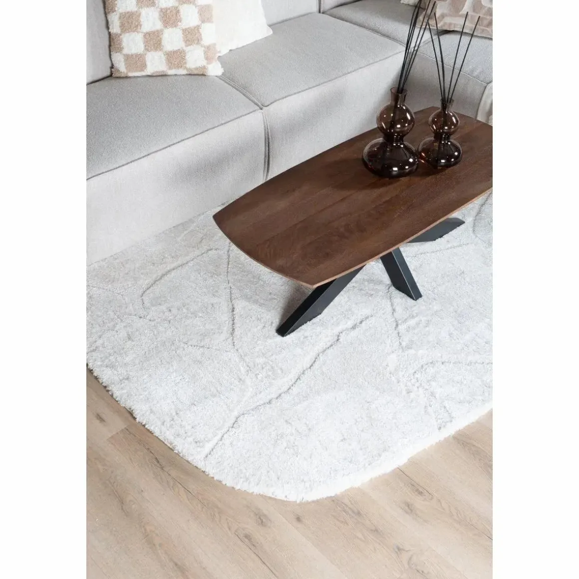 Vloerkleed Macy Creme – Rounded Corners 160 x 230 cm