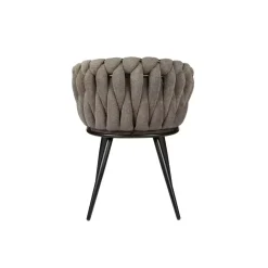 Wave eetkamerstoelen taupe (Set van 2)