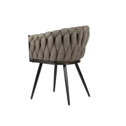 Wave eetkamerstoelen taupe (Set van 2)
