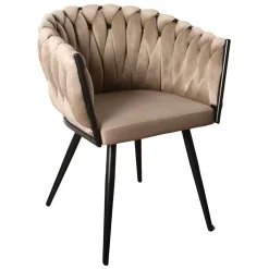 Wave eetkamerstoelen zandwit (Set van 2)