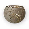 Windlicht waxinelicht houder M taupe goud 12x12x9cm