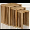 Yonker Bijzettafel – Set van 3 – L44 x B34 x H50 cm – Gerecycled Hout – Bruin