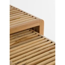 Yonker Bijzettafel – Set van 3 – L44 x B34 x H50 cm – Gerecycled Hout – Bruin