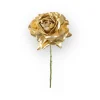 Zijden kunstbloem roos goud 67 cm
