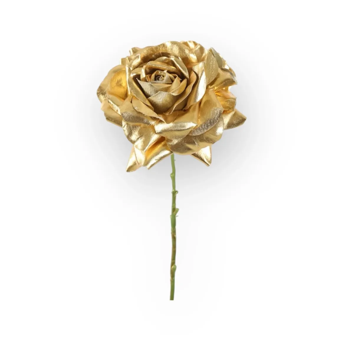 Zijden kunstbloem roos goud 67 cm
